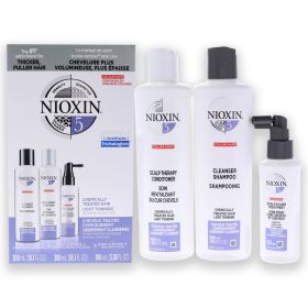 System 5 Kit by Nioxin for Unisex - 3 Pc 10.1oz Cleanser Shampoo; 10.1oz Scalp Therapy Conditioner; 3.38oz Scalp and Hair Treatment