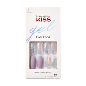 KISS Gel Fantasy Collection Fake Nails, 'Rainbow Rings', 28 Count