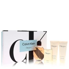 Obsession by Calvin Klein Gift Set - 4.2 oz Eau De Toilette Spray + .67 oz Mini EDT Spray + 3.4 oz After Shave Balm + 3.4 oz Body Wash