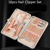 18PCS A Kit Professional Nail Salon Beauty Clipper&Pusher& Tweezers&Nipper Tool Products Kit for Manicure&Makup