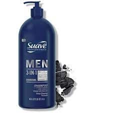Suave Professionals 3-in-1 Shampoo; Conditioner & Body Wash for Men with Charcoal; 40 fl oz