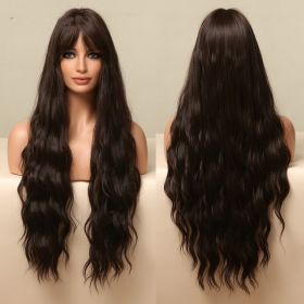 Long Brown Black Wavy Synthetic Wig (Option: Wig LC51231)