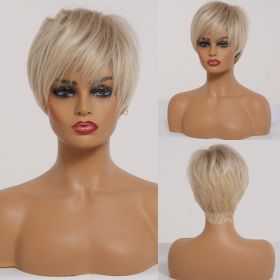 Gradient Blonde Highlights Trendy Bangs Hair (Option: Tesco1652)