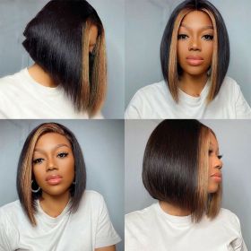 Women's Fashion Simple High-gloss T-zone Lace Wig (Option: Picture color-8inch)