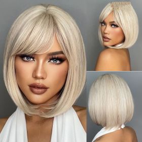 Women's Straight Bangs Short Hair Styling Wig Cover (Option: Style1801)