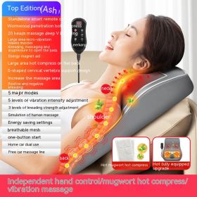 Neck Massager Neck Waist Back Lumbar Spine Lumbar Massage Cushion Home Kneading Pillow (Option: Top With Gray-EU)