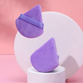 Puff Suede Dry Powder Puff Fan Loose Powder Puff Makeup Sponge (Option: Opp8-Purple)