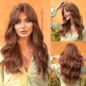 Long Brown Black Wavy Synthetic Wig (Option: Wig LC4761)