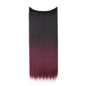Women's One-piece Adjustable Invisible Straight Multi-color Gradient Hair Extension Fishline (Option: 1BT118-14inch)