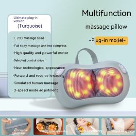 Multifunctional Cushion Back Waist Neck Massager (Option: Plug in payment-green)