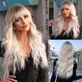 Long Brown Black Wavy Synthetic Wig (Option: Wig LC4071)