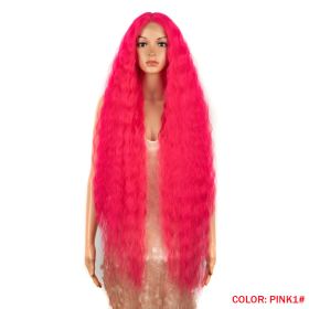 Women's Fashion Simple Front Lace Wig (Option: PINK1)