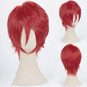 Men's And Women's Fashion Anti-curved Face Cosplay Wig (Color: Red)