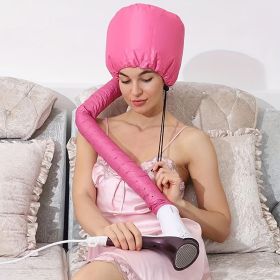 1pc Soft Bonnet Hooded Hair Dryer Attachment For Natural Curly Textured Hair Care; Drying; Styling; Curling; Adjustable Large Hooded Bonnet (Color: PINK)