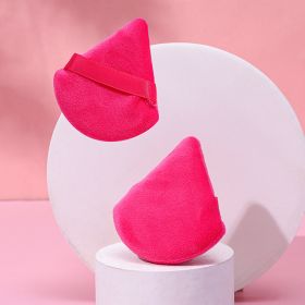 Puff Suede Dry Powder Puff Fan Loose Powder Puff Makeup Sponge (Option: Opp15-Rose red)