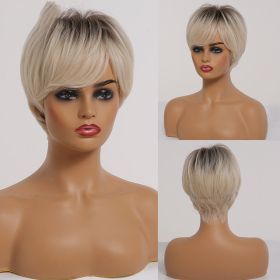 Gradient Blonde Highlights Trendy Bangs Hair (Option: Tesco1661)