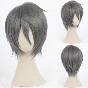 Men's And Women's Fashion Anti-curved Face Cosplay Wig (Color: Dark Grey)