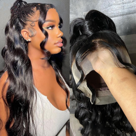 Long Hair Wavy Lace Wig (Option: Black-14inch)